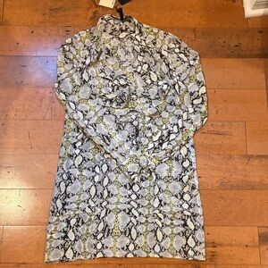 BCBGMaxAzria Black and Yellow Patterned Dress